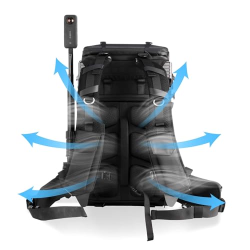 LANCER 100 Travel Camera Backpack with 96Wh Portable Power Station, Modular Hard Shell Photography Bag with Magic Arm, IPX5 Waterproof Drone Backpack Fits 16" Laptop (Black) - color: Black