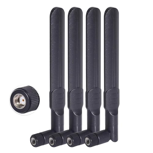 Bingfu Dual Band WiFi 2.4GHz 5GHz 5.8GHz 8dBi MIMO RP-SMA Male Antenna (4-Pack) for WiFi Router Wireless Network Card USB Adapter Security IP Camera Video Surveillance Monitor - color: 4-Pack [RP-SMA] Male Antenna - Black