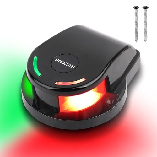 RVZONE Boat Navigation Lights, Red Green LED Bow Lights for Boats, IP67 - color: Black