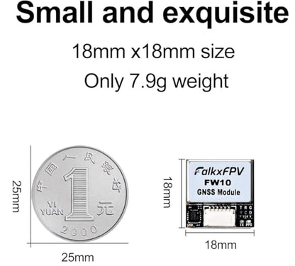 FW10 GPS Module with QMC5883L Compass, Upgraded 10th Generation Chip Dual Protocol Drone GPS, Fast Satellite Positioning for FPV Racing Drone Fixed-Wing