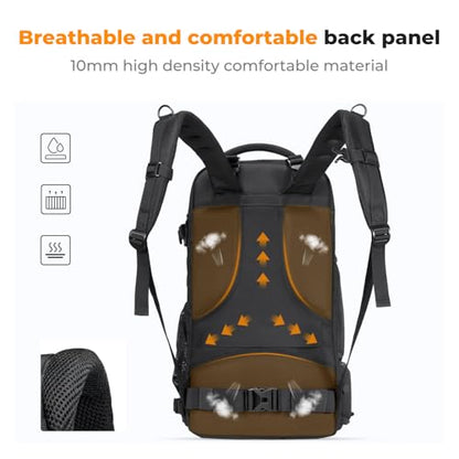 K&F CONCEPT Camera Backpack,30L Large Capacity Camera Bag for Photographers - color: 03-black-grey, size: 30L