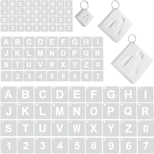 Affrolling 108 Pcs Letter and Number Stencils, 3 Sizes, 1, 3, 5 Inch - size: 1, 3, 5 Inch