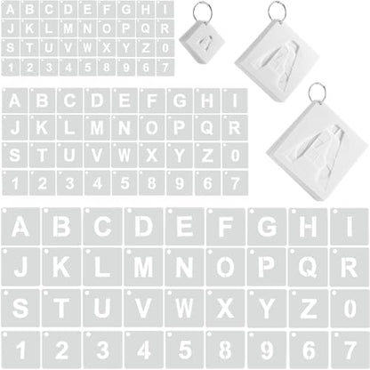 Affrolling 108 Pcs Letter and Number Stencils, 3 Sizes, 1, 3, 5 Inch - size: 1, 3, 5 Inch