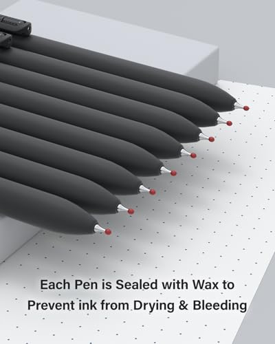 inkipen 8 Pcs Gel Pens with Fidget Clip, 0.5mm Black Ink Pens Fine Point - color: Basic
