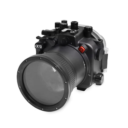 Seafrog 40m/130ft Professional Waterproof Diving Housing Case with Standard Flat Port,for Sony A9 （90mm） Lens