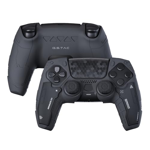 GeekShare G.S.TAC Tactical for PS5 Controller Skin Set, Anti-Slip Silicone Protective Cover Skin Case for PS5 Wireless Controller with 2 Thumb Grip Caps and 2 Stickers - for Black Myth: Wukong - color: Black
