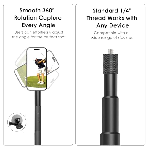 Golf Monopod Stick, Record Golf Swing with Magnetic Phone Holder - color: BT Control