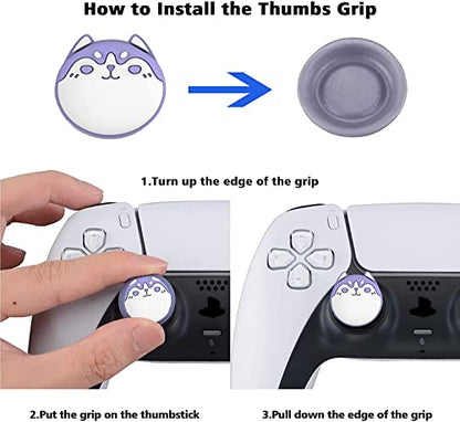 PlayVital Cute Thumb Grip Caps for ps5, Edge, ps4 Controller, Silicone Analog Stick Cover for Xbox Series X/S, Elite Series 2 Controller, Thumbstick Caps for Switch 2 Pro Controller - Chubby Panda - color: Chubby Panda