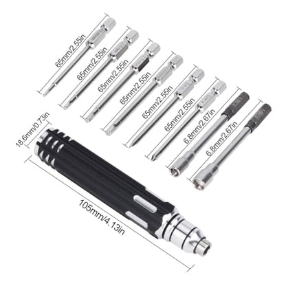 10pcs RC Repair Tools Kit 1.5/2.0/2.5/3.0/4.0/5.5mm Hex Screwdrivers Wrench - color: 10pcs Kit
