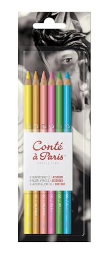 Conté à Paris Pastel Pencils with 6 Count Assorted Bright Colors - style: 6 Count - Bright