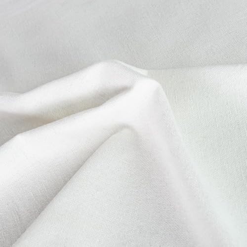 Linen Fabric by The Yard - 2 Yard 62 Inch Wide Bright White - color: Bright White, size: 2 YARDS