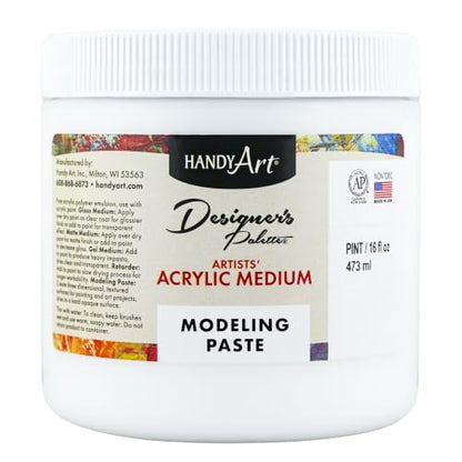 Handy Art Modeling Paste, 16 oz, Opaque White Finish, 3D Texture & Impasto - color: Modeling Paste, size: 16 Fl Oz