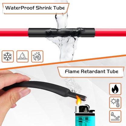 3/32" 2.4mm HELIXAL 3:1 Heat Shrink Tubing Adhesive Dual Wall 60ft Roll - color: 3:1 - Black - Large, size: 3/32" - 60 Feet