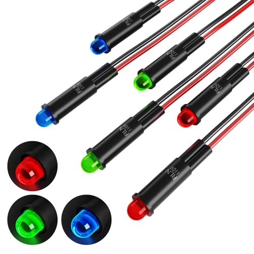 10PCS 6mm Small Plastic Signal Light 110V Dashboard Indicator Light - color: RED Green Blue, size: 110V