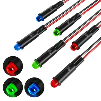 10PCS 6mm Small Plastic Signal Light 110V Dashboard Indicator Light - color: RED Green Blue, size: 110V