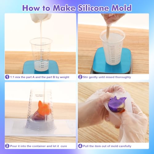 CHANGTIKEJI Silicone Mold Making Kit 84oz 10A Elastic Liquid Silica Gel - size: 84 OZ