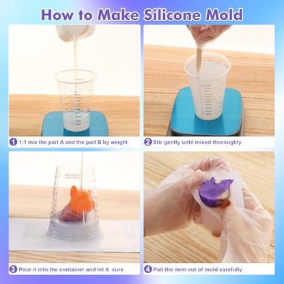 CHANGTIKEJI Silicone Mold Making Kit 84oz 10A Elastic Liquid Silica Gel - size: 84 OZ