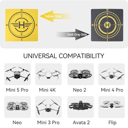 Drone Landing Pad, Universal Waterproof Portable Fast-Foldable Helipad for DJI Mini 5 Pro/4/3/2 SE/4K/DJI Neo/Flip/Mavic 3/RC Quadcopters (16.93inch/43cm)