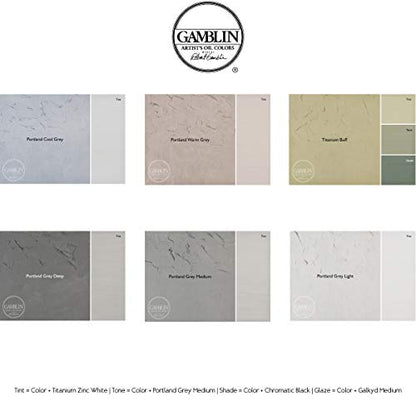 Gamblin Artist Oil Paint Set For Professionals - GREY SET - 37ml Tubes - color: Grey