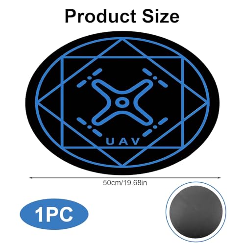 Drone Landing Pad, 20 Inch Round Universal Waterproof Portable Fast-Foldable Helipad for Mini 5 Pro/4/3/2 Se/4k/Dji Neo/Flip/Mavic 3/Rc Quadcopters, Fit Various Drone Flying Scenarios (Blue) - color: Blue