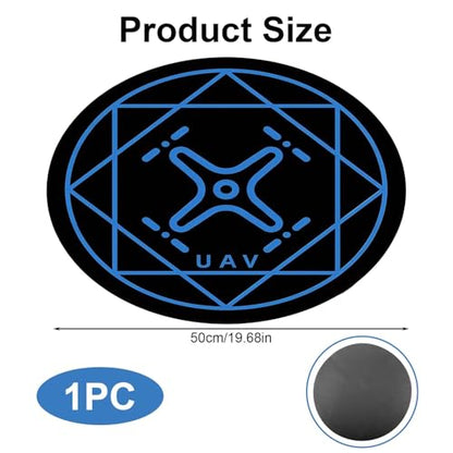 Drone Landing Pad, 20 Inch Round Universal Waterproof Portable Fast-Foldable Helipad for Mini 5 Pro/4/3/2 Se/4k/Dji Neo/Flip/Mavic 3/Rc Quadcopters, Fit Various Drone Flying Scenarios (Blue) - color: Blue