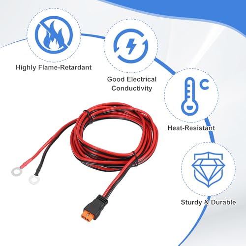 MECCANIXITY XT60i to O Ring Terminal Cable, 12AWG 10FT 300V XT60i Female to O Ring Eyelet Terminal Plug Connector for Lithium Batteries Solar Power Systems FPV Racing Drones - size: 12AWG 10FT, style: 300V
