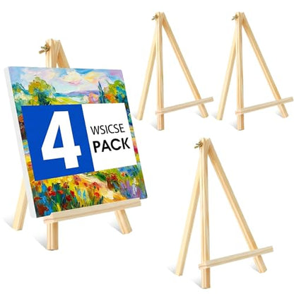 4 Pack Tabletop Wooden Easels, 11.8 Inch Adjustable Foldable