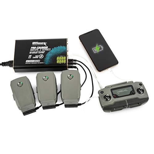 Ultimaxx Intelligent Rapid Pro Charger for DJI Mavic Drones 2 Hub -3 Batteries + 2 USB Ports