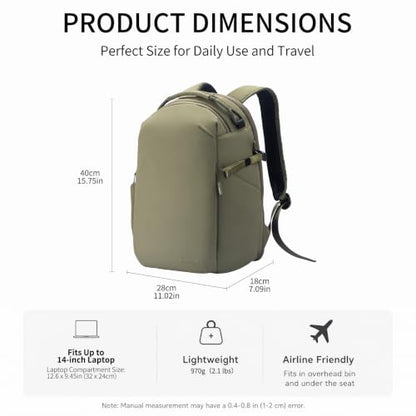 Besnfoto Lightweight Camera Backpack - Everyday Laptop Bag for DSLR Drone - color: Green, size: 16L