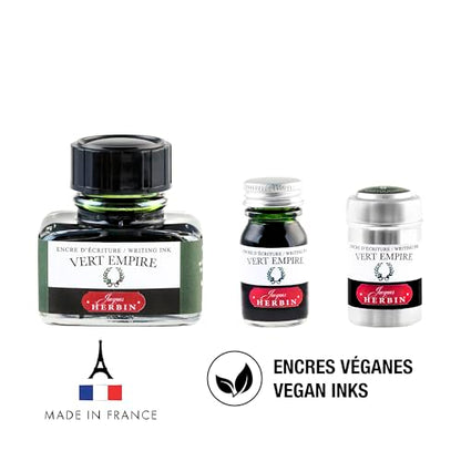 Herbin Bottled Fountain Pen Ink, 10ml - Empire Green - color: Cloud Gray, size: 0.3 fl oz