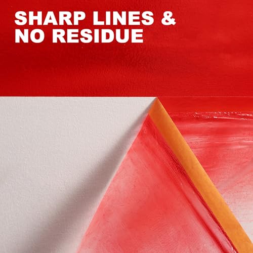 Drop Cloth For Painting 22 in x 65 ft Painters Plastic Sheeting 3 Rolls - size: 22in x 65Ft
