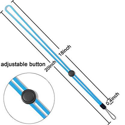 YOUOWO 6Pack 6Colours Adjustable Neck Lanyards,Circular,Multicolor - color: Black, Gray, Purple, Red, Blue, Yellow