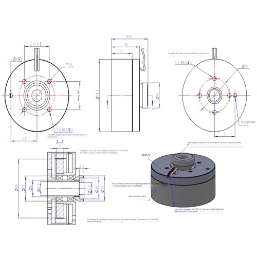 2804 Hollow Shaft Outrunner Brushless DC Motor BLDC with AS5600 Encoder Kit Support FOC, for Gimbal, Drones, Robots, and DIY