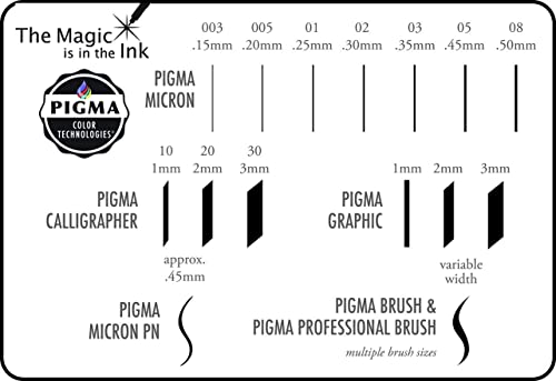 Sakura Pigma Micron Fineliner Pens, Black, Assorted Point Sizes, 6 Pack - size: 1 Count (Pack of 6)