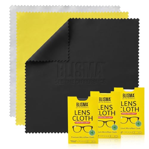 Lens Cloth | 2 × Yellow + 2 × White + 2 x Black Microfiber Cloths | See Crystal Clear | Glasses, Sunglasses & Optical Lenses | Pack of 6 (2 of Each Color) - size: Pack of 6