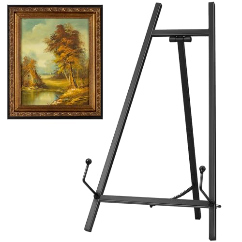 Leinuosen 1 Pcs Metal Tabletop Easel Stand, Tripod Display,Black - color: Black