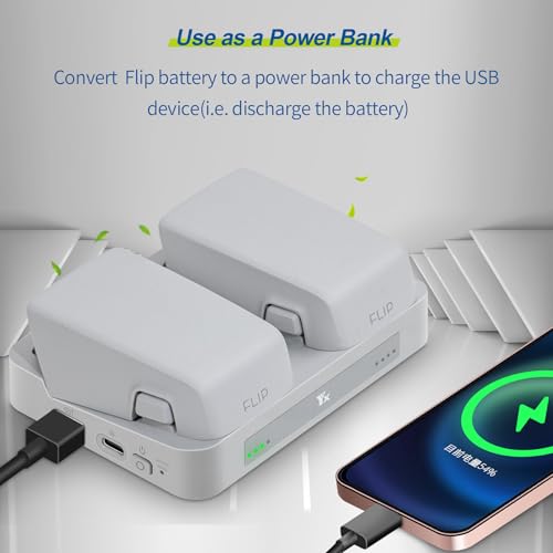 Parallel Charger with Storage Charge for DJI Flip,Rapid Two-Way Charge Hub,Charging Two Batteries Drone Accessories