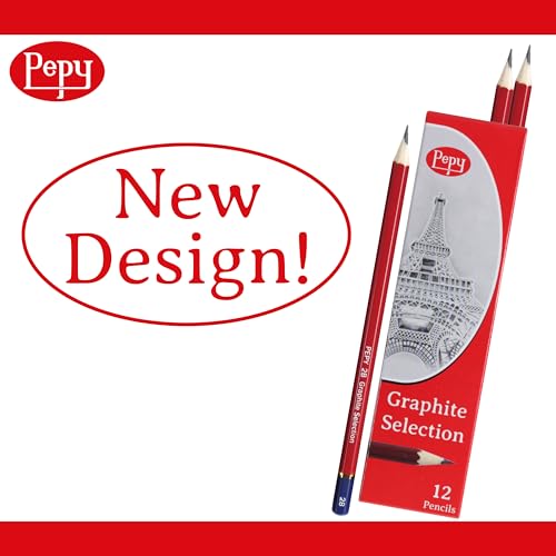 Pepy Graphite Professional Drawing Pencils - Set of 12 2H Pre-Sharpened Black Lead Pencils; Perfect for Drawing, Sketching and Shading, Graphic and Fine Art - style: Set of 12 - 2H