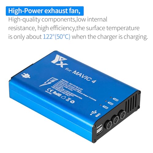 Hanatora Parallel Fast Charger for DJI Mavic 4 Pro Battery,Rapid Quick Multi Charging Hub Drone Accessories