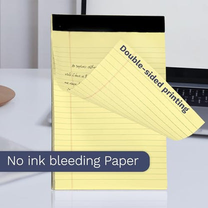 Goefun 12 Pack Yellow Note Pads 5x8, Small Legalpads-30 Sheets Per Notepad - color: yellow, size: 5x8