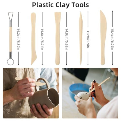 AULEEP 35 PCS Clay Sculpting Tools Kit, Air Dry Clay Tool for Pottery Craft