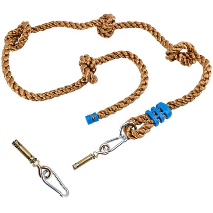 Brown Climbing Rope for Kids, 8.2FT Long with 4 Knotted Steps - color: Coffee