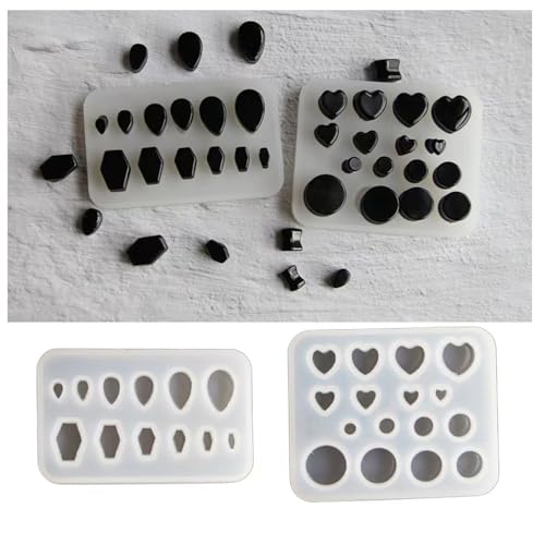 2Pcs Heart/Circle/Coffin/Teardrop Resin Mold for Tragus/Helix DIY - color: DL023_2pcs