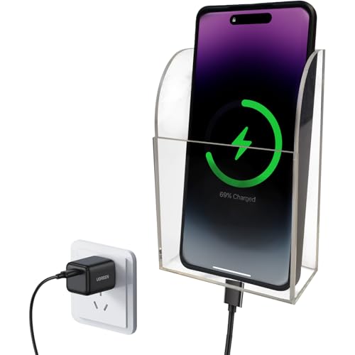 Acrylic Remote Holder Wall Mount Phone Holder for Bed, Hole-Free Fan TV Remote Holder Universal Phone Charging Storage Case for Wall, Sell-Adhesive Media Organizer - size: 1-Slot