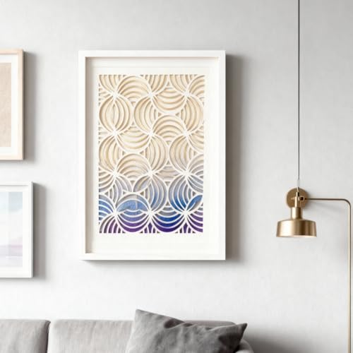 TIAMECH A4 Reusable Wavy Lines Geometric Stencil for Painting - style: Geometry Wavy Lines