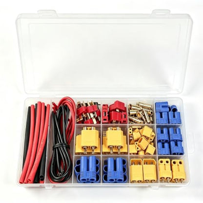 82Pcs T-Plug EC3 EC5 XT30 XT60 XT90 Male & Female Plug Adapter Connector - color: 82pcs
