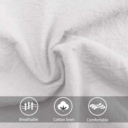 Pinknoke Cute Cotton Pinafore Aprons for Women with Pockets for Kitchen - color: White
