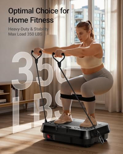 Vibration Plate Exercise Machine Vibrate Platform Full Body Skaking Fitness - color: Black