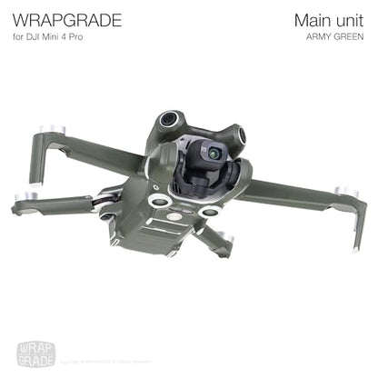 WRAPGRADE Skin Stickers Compatible with DJI Mini 4 Pro | Full Wrap (Army Green) - color: Army Green