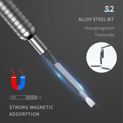 31-in-1 Mini Precision Screwdriver Sets, Portable Magnetic Mini Repair Tool Kit for Phone, Computer, Watch, Laptop, Macbook, Ring Doorbell, Eyeglass, Electronic, Aluminium Alloy Screw Driver